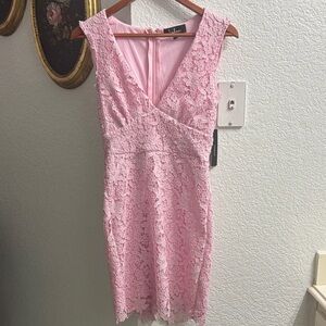Lulu's Blush Pink Lace Mini Dress